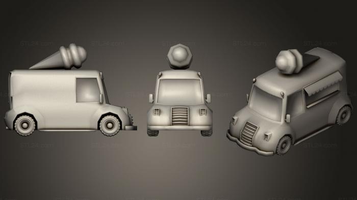 Автомобили и транспорт (Фургон с Мороженым, CARS_0397) 3D модель для ЧПУ станка